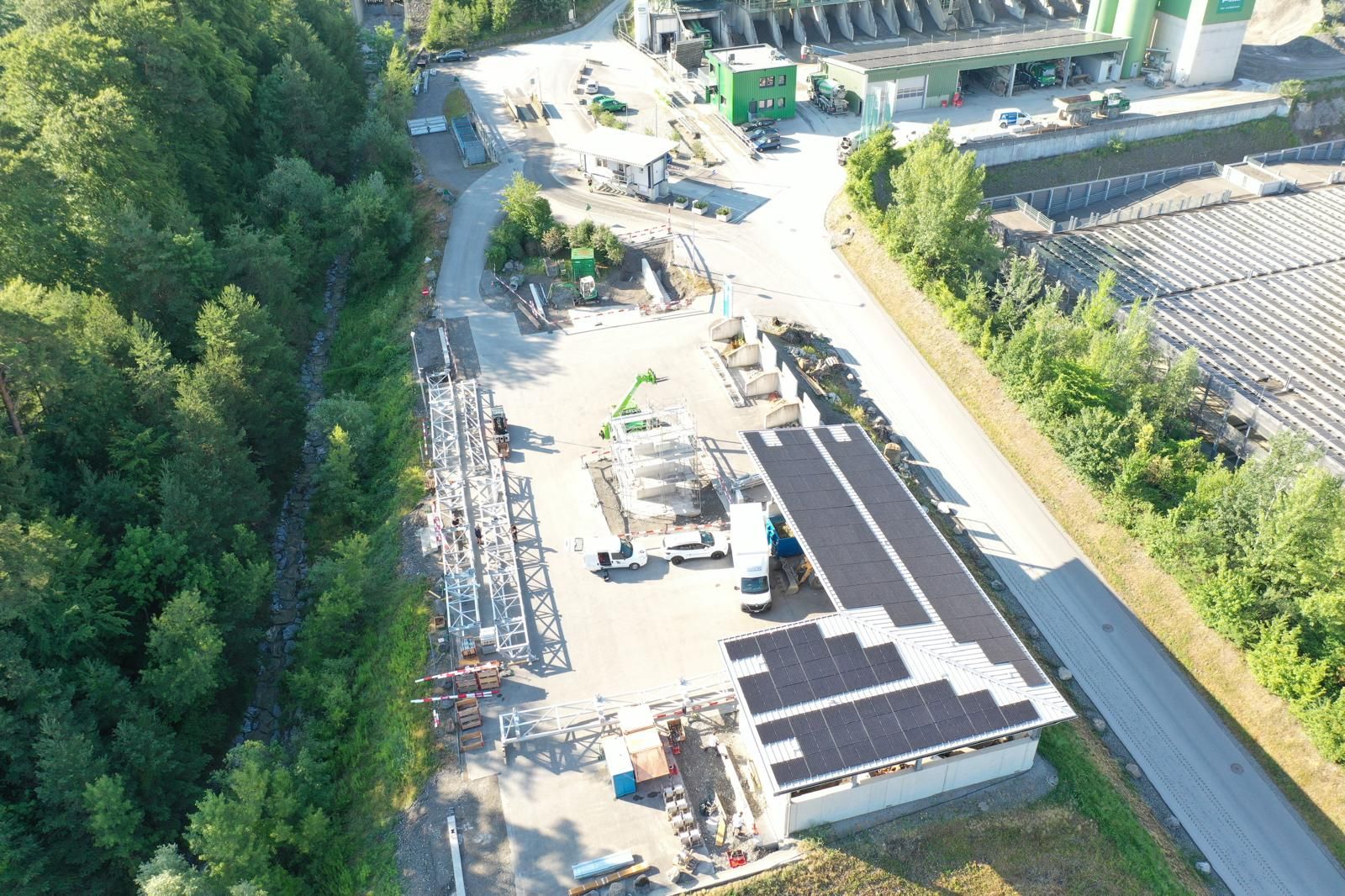 Luftaufnahme Baustelle Stahlbau – ProMontagen AG